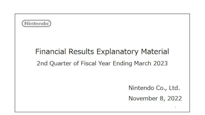 Nintendo Q2 2022 Zahlen