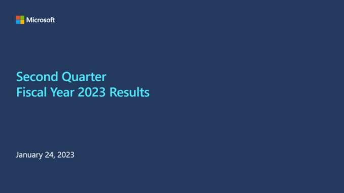 Q2 2023 Zahlen Microsoft