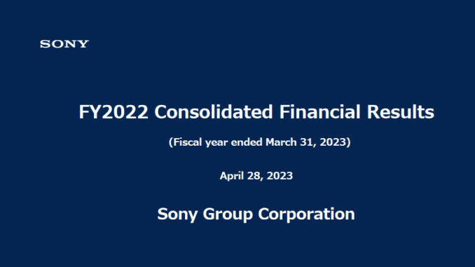 Sony Geschäftsjahr 2022