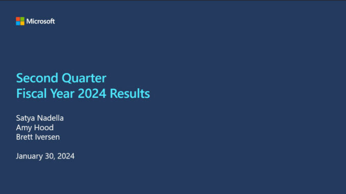 Q4 2023 Microsoft Zahlen
