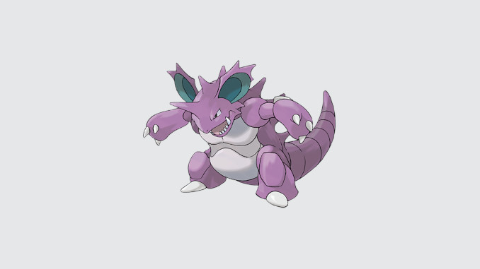 Nidoking in Feuerrot und Blattgrün